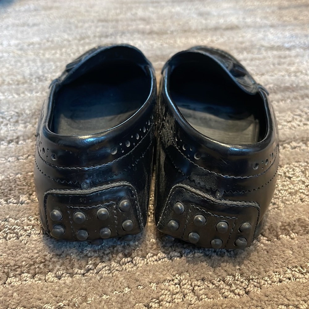 Tods Black Wing Tipped Penny Loafers - Picture 3 of 8